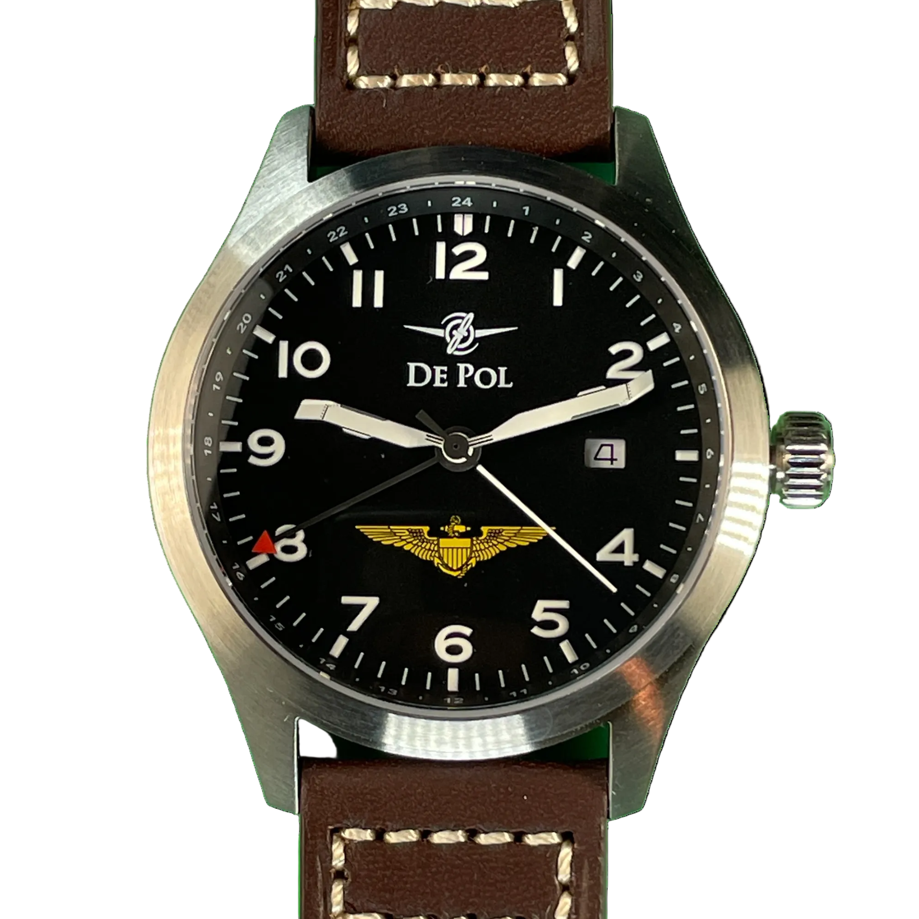44mm Navy Helicopter Pilot GMT Watch - Black Dial